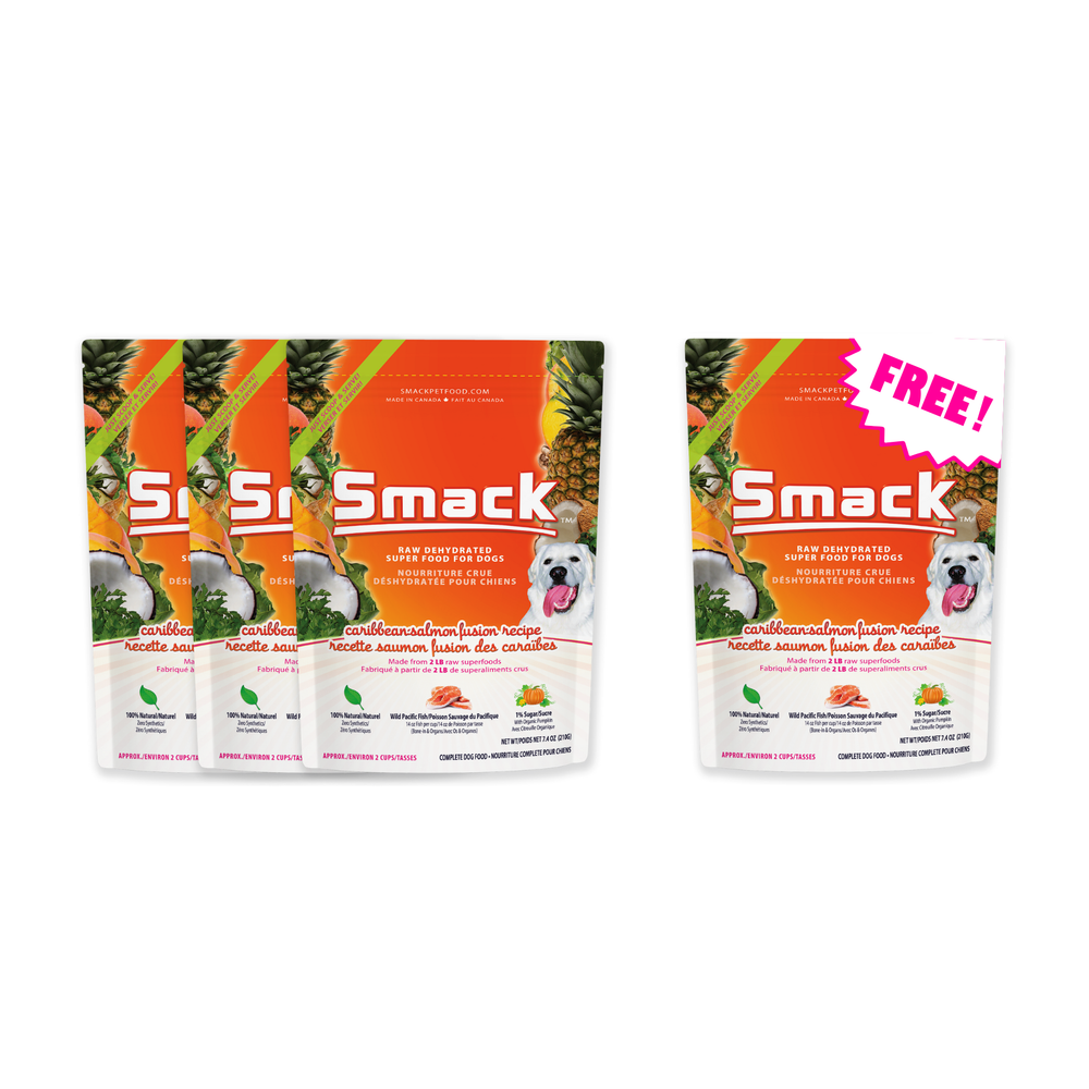 3x Caribbean Salmon Fusion 7.4oz + FREE Caribbean Salmon Fusion 7.4oz (Dog)