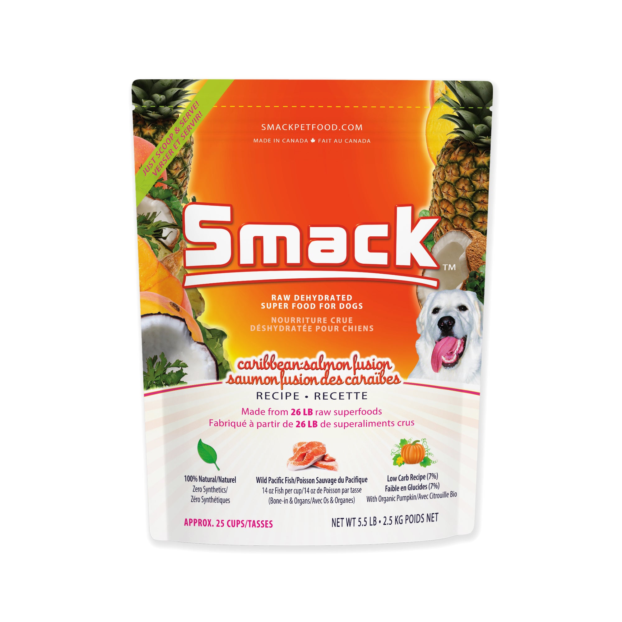 Caribbean-Salmon Fusion raw dehydrated dog food 2.5kg bag front view Main image