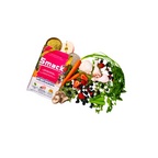 Smack product packaging with fresh produce on a white background