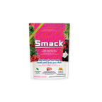 Smack raw dehydrated pet food package for cats on a white background